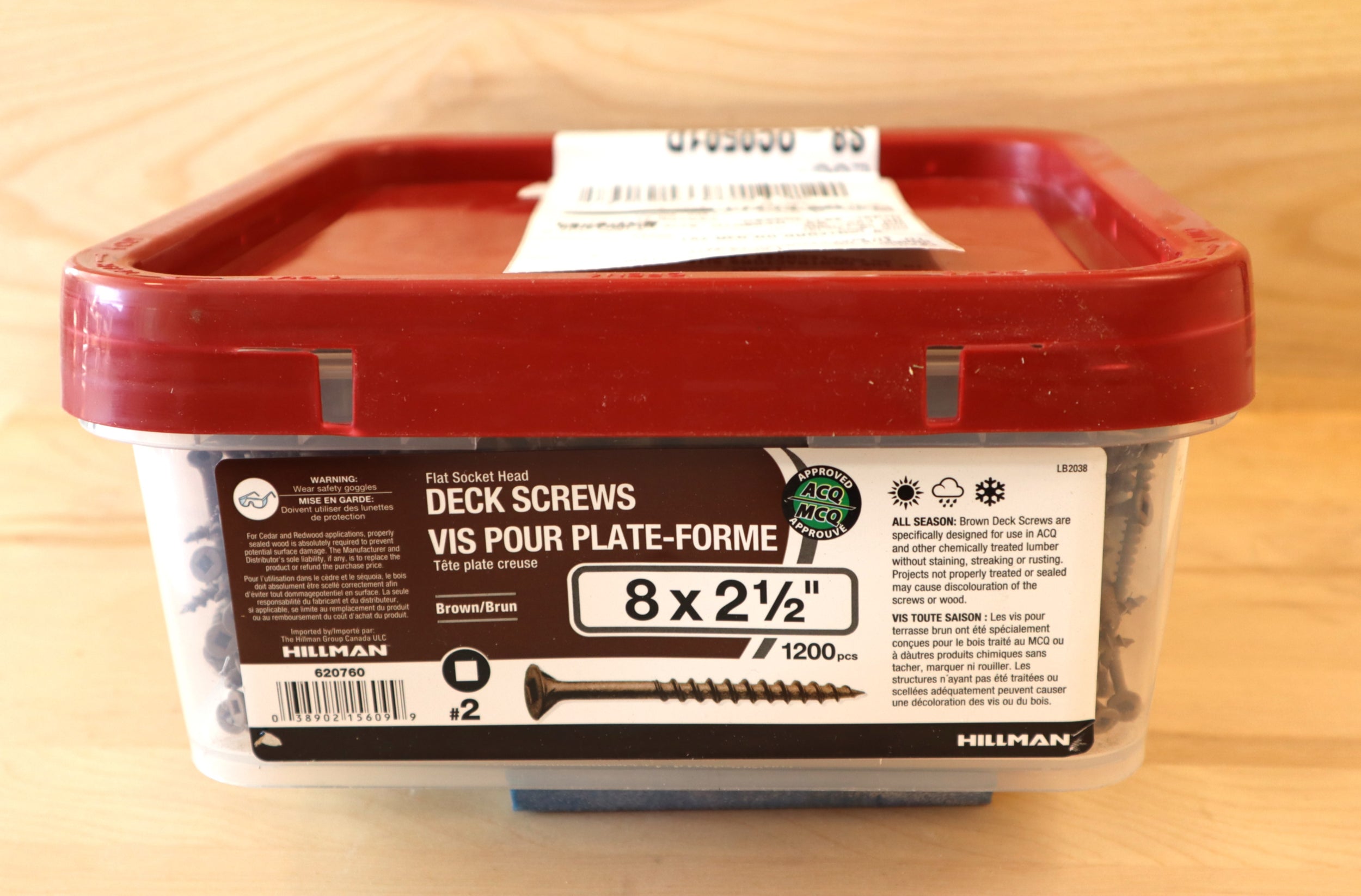 Deck Screws - Flat Head Square Drive - UNC Brown (8x2 -1/2")