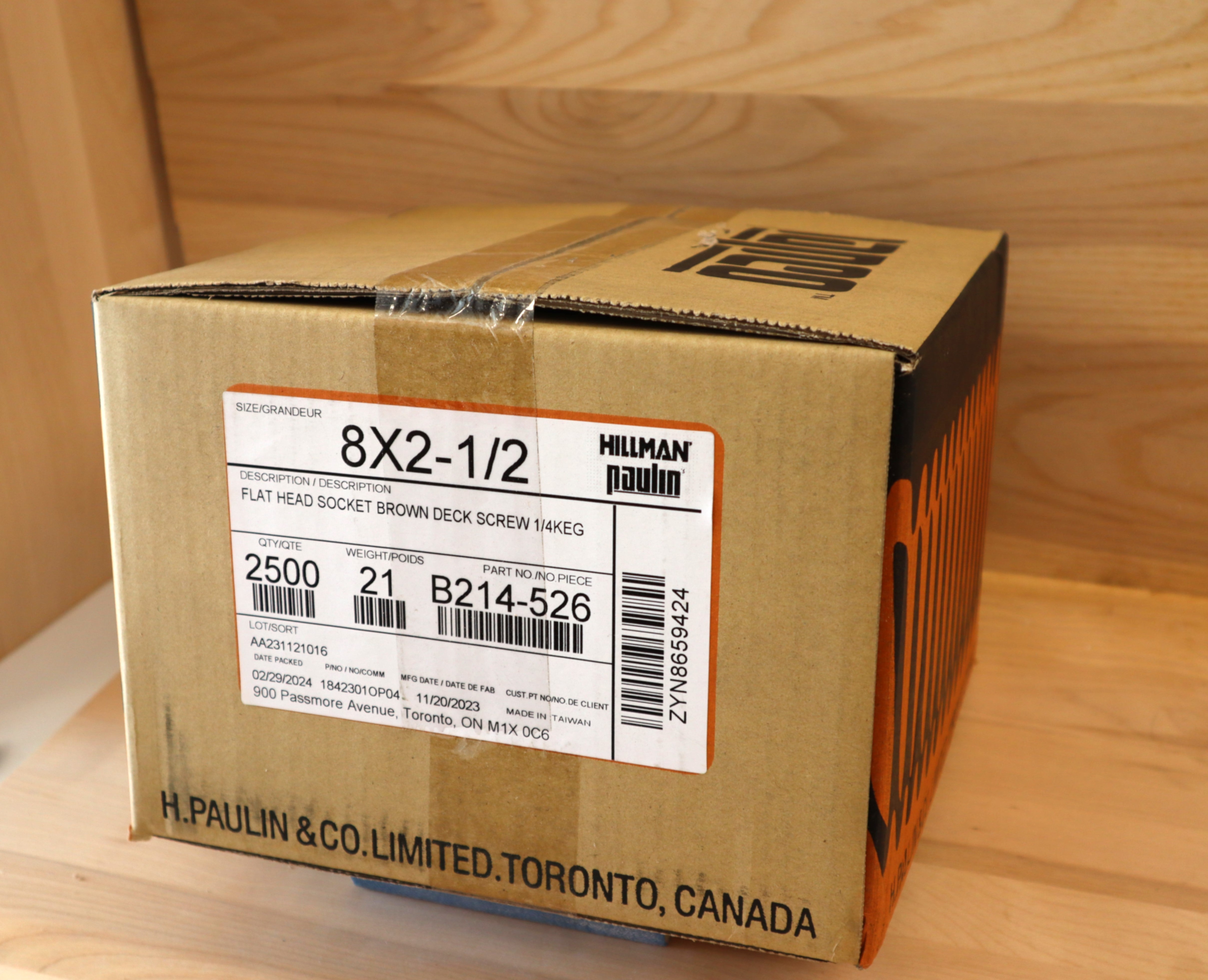 Deck Screws - Flat Head Square Drive - UNC Brown (8x2 -1/2")