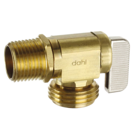 dahl Valve - 1/2 Female Solder or 1/2 MIP Hose / Boiler Drain Valve, Angle, Brass
