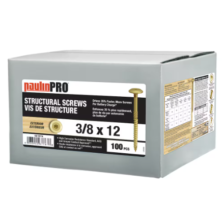 Structural Screws Truss Head Gold Epoxy (3/8" x 12")