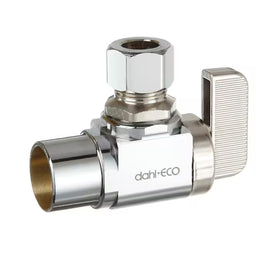 dahl Valve - Supply Stop - 1/2 Female Solder x 3/8 OD Comp, Angle, Plated