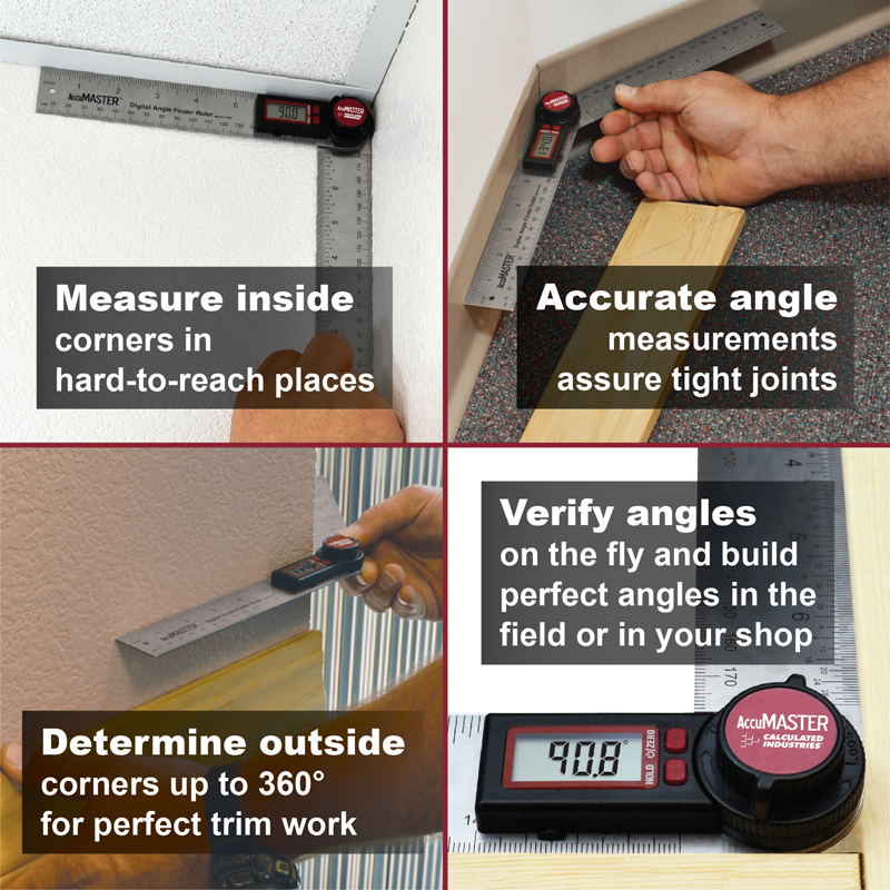 AccuMASTER Digital 7 Inch Angle Finder Ruler